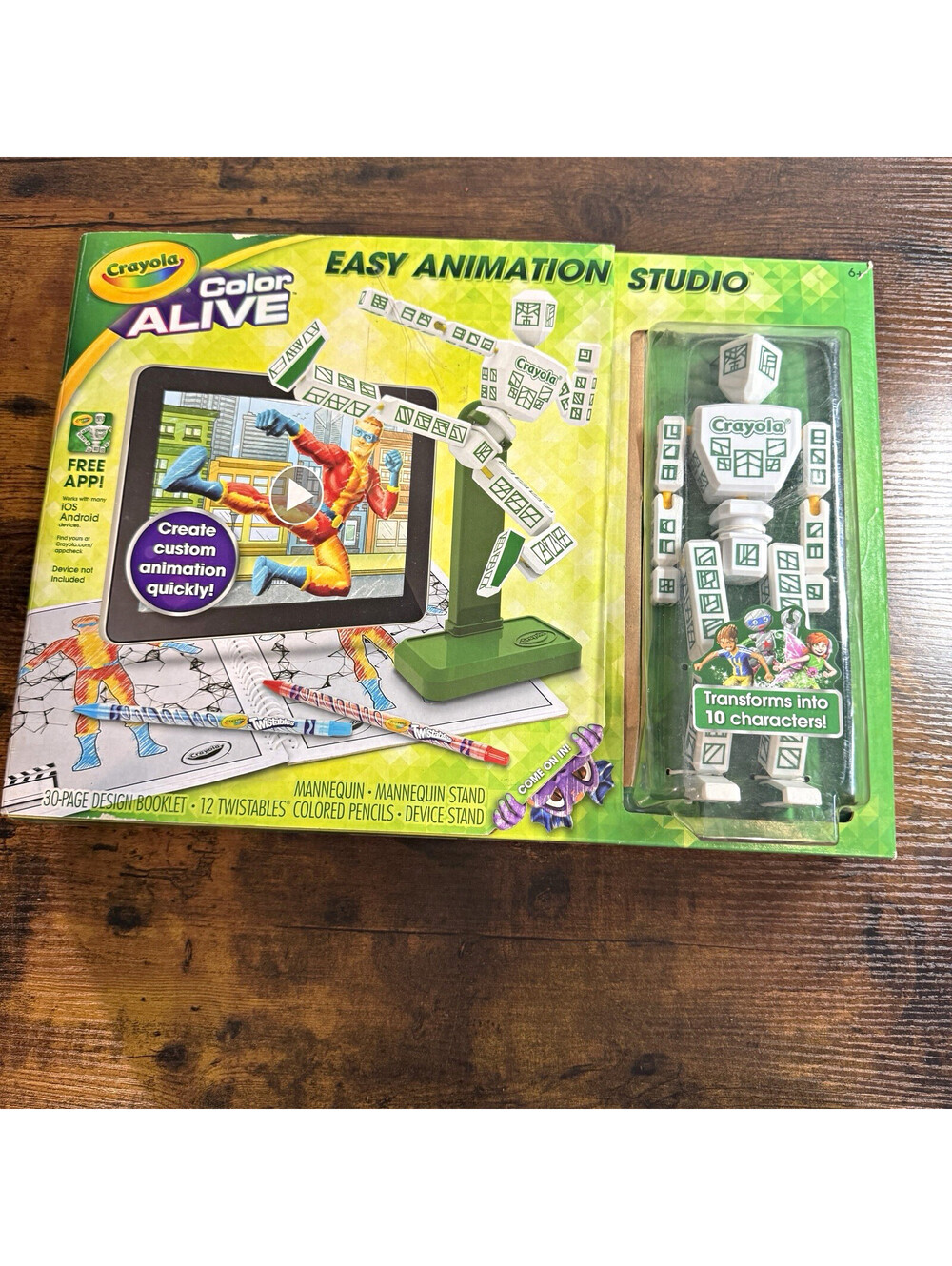 Crayola Color Alive Easy Animation Studio Set w/ Stand Booklet 12 color Pencils